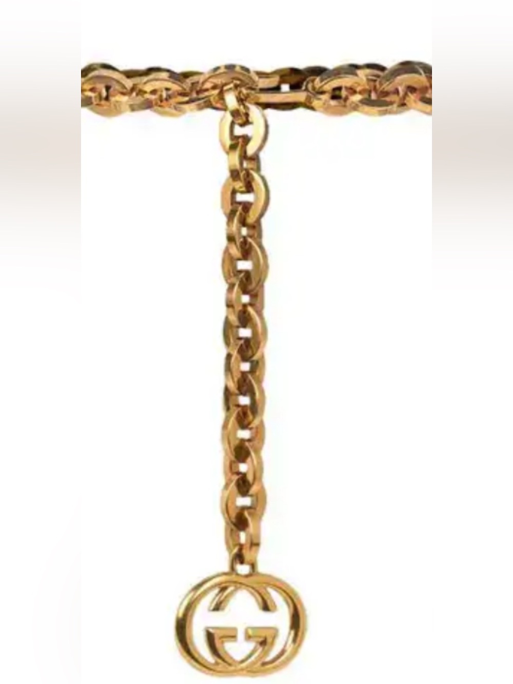 Gucci Gold Chain Logo Drop Belt - Picture 4 of 6
